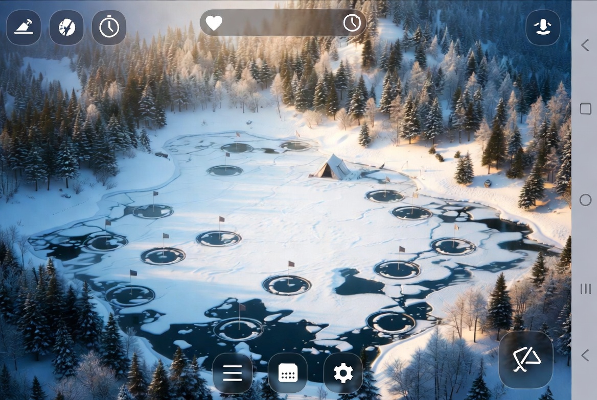 Gameplay screenshot 1 from Ice Lake Fishing - frozen lake view