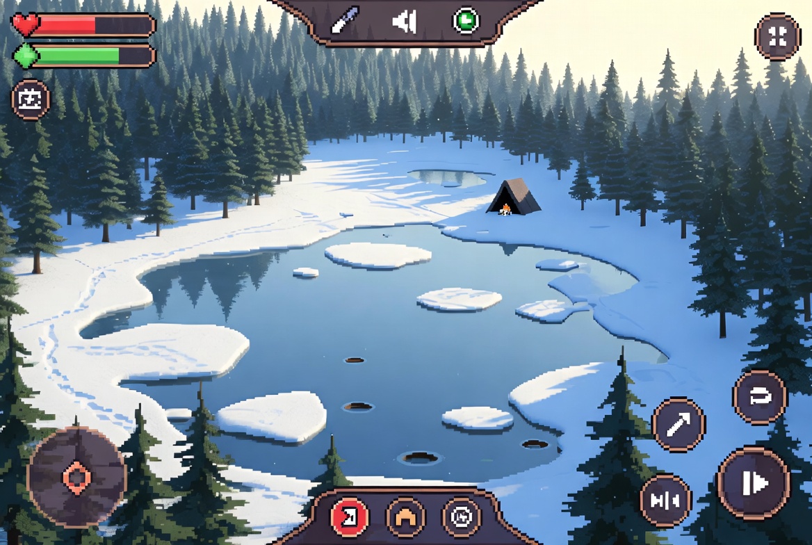 Gameplay screenshot 2 from Ice Lake Fishing - catching a fish
