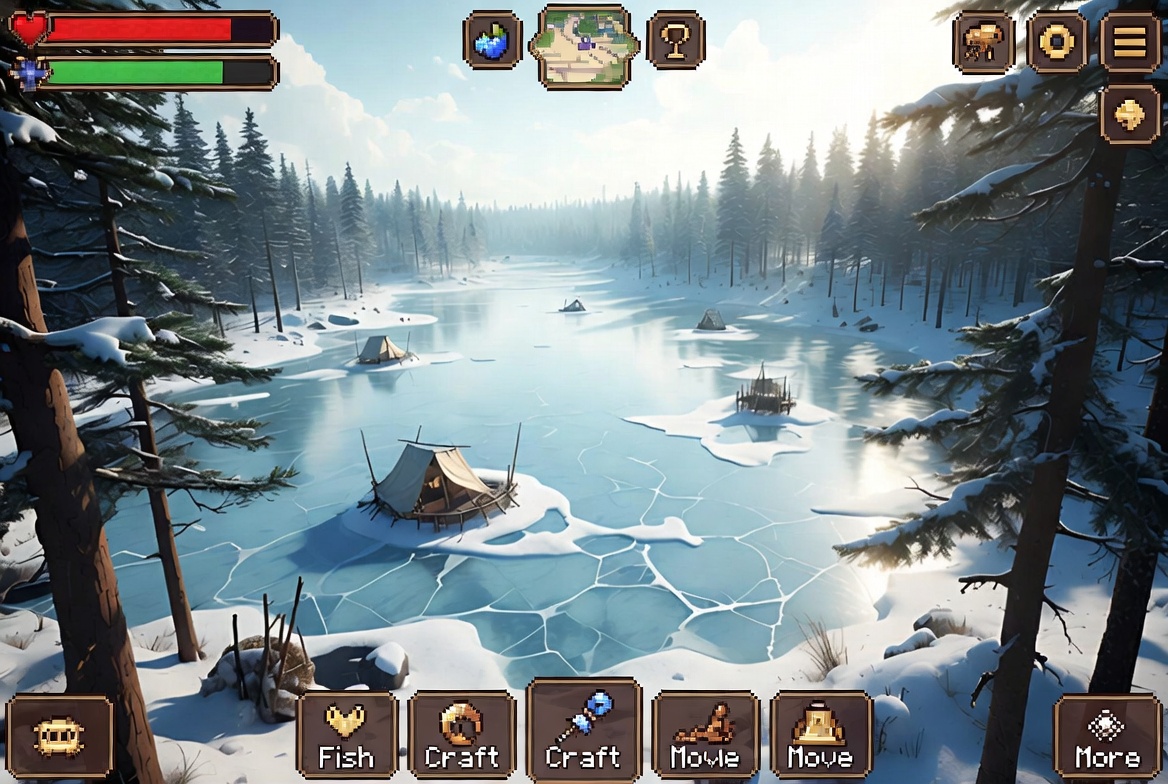 Gameplay screenshot 3 from Ice Lake Fishing - gear upgrade shop